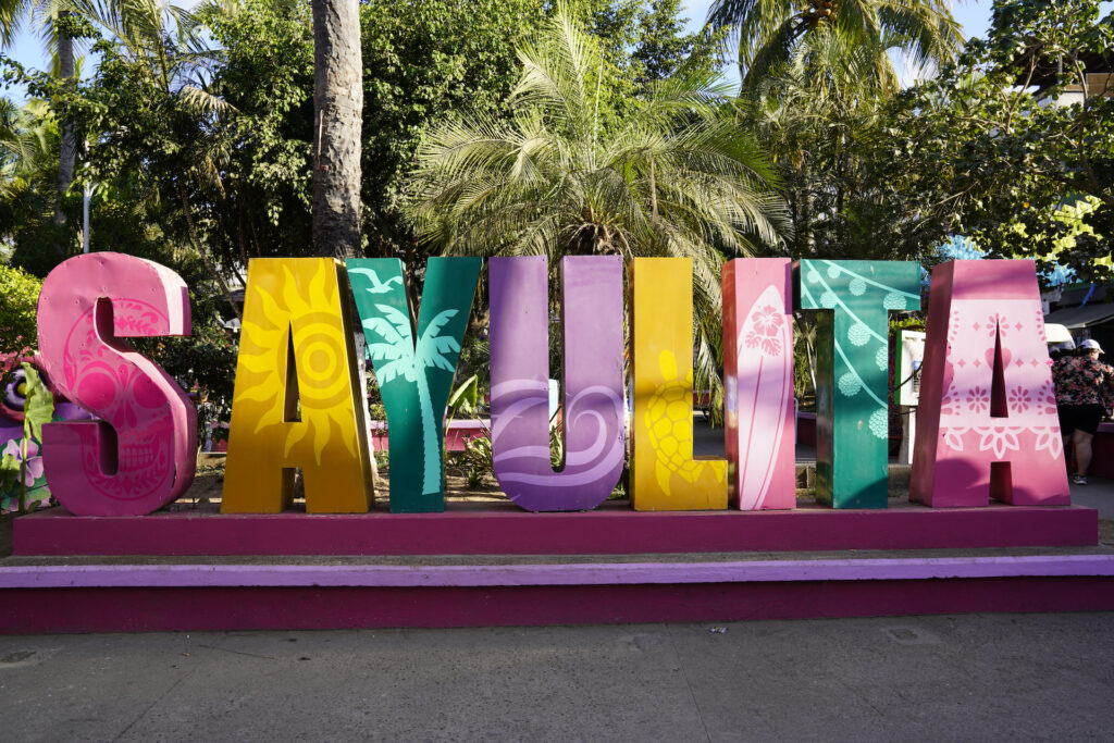 The colorful Sayulita letters at the town's main square.