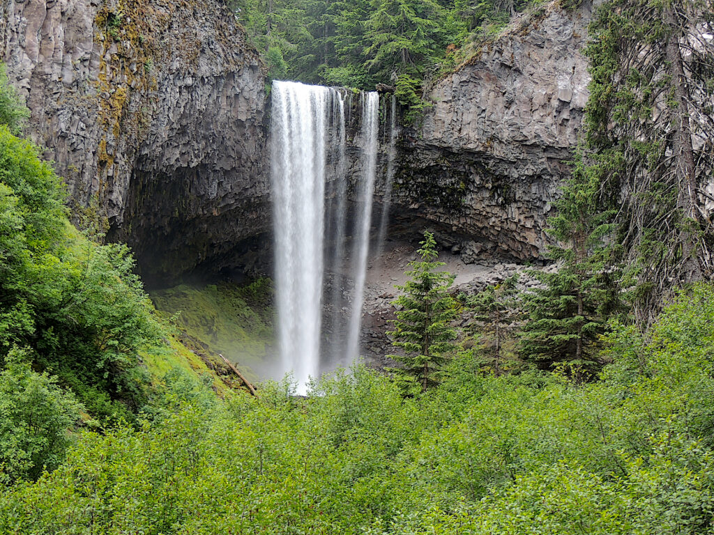 Tamanawas Falls drops mightily through Mt Hood National Forest in Oregon.