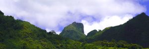 Mt Mouaputa on the island of Moorea resembles a woman's face looking skyward.
